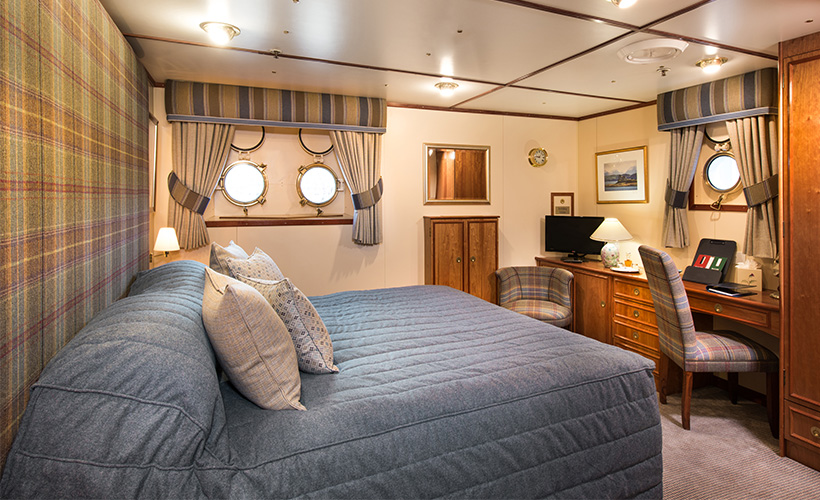 The Duart Castle cabin on the Hebridean Princess cruise ship of Hebridean Island Cruises