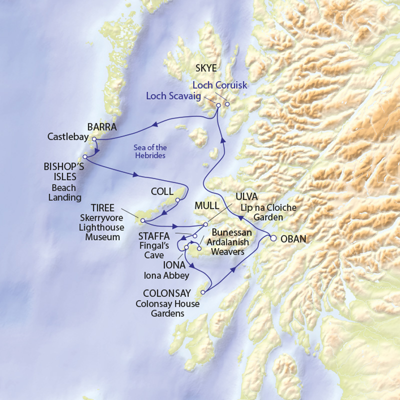 Hebridean Tapestry cruise itinerary route map