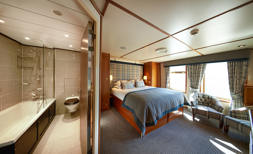 The Isle of Berneray cabin on the Hebridean Princess cruise ship of Hebridean Island Cruises