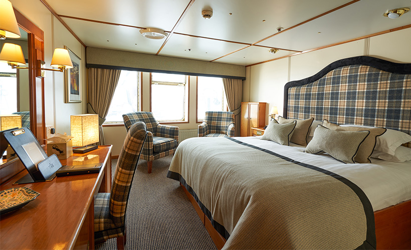 The Isle of Coll cabin on the Hebridean Princess cruise ship of Hebridean Island Cruises