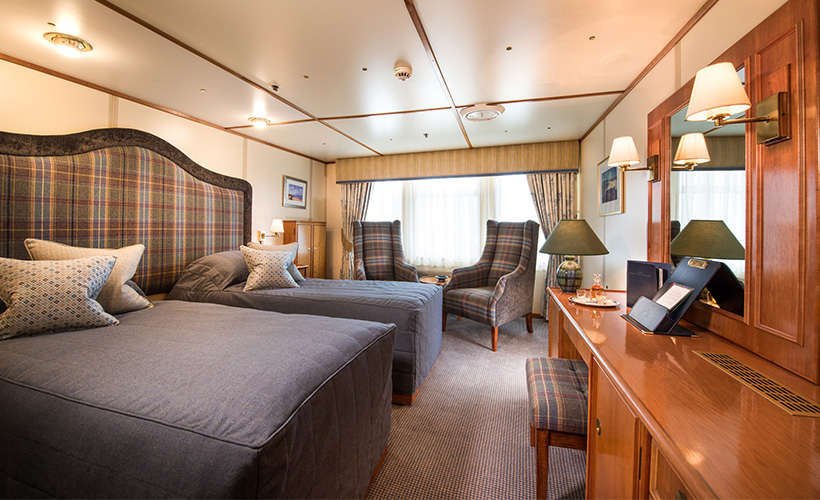 The Isle of Colonsay cabin on the Hebridean Princess cruise ship of Hebridean Island Cruises