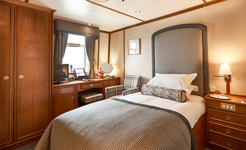 The Isle of Eigg cabin on the Hebridean Princess cruise ship of Hebridean Island Cruises