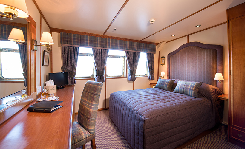 the Isle of Muck cabin on the Hebridean Princess cruise ship of Hebridean Island Cruises