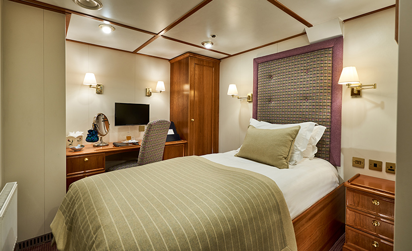 The Loch Buie cabin on the Hebridean Princess cruise ship of Hebridean Island Cruises