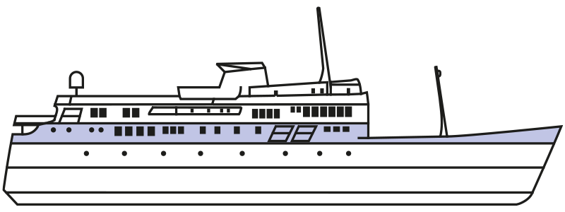 The side elevation of the Hebridean Princess showing where the Princess Deck is