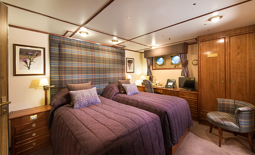 The Torosay Castle cabin on the Hebridean Princess cruise ship of Hebridean Island Cruises