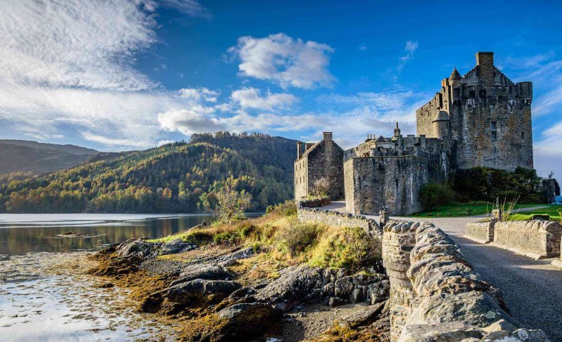 View of Eilean Donan Castle on a sunny day