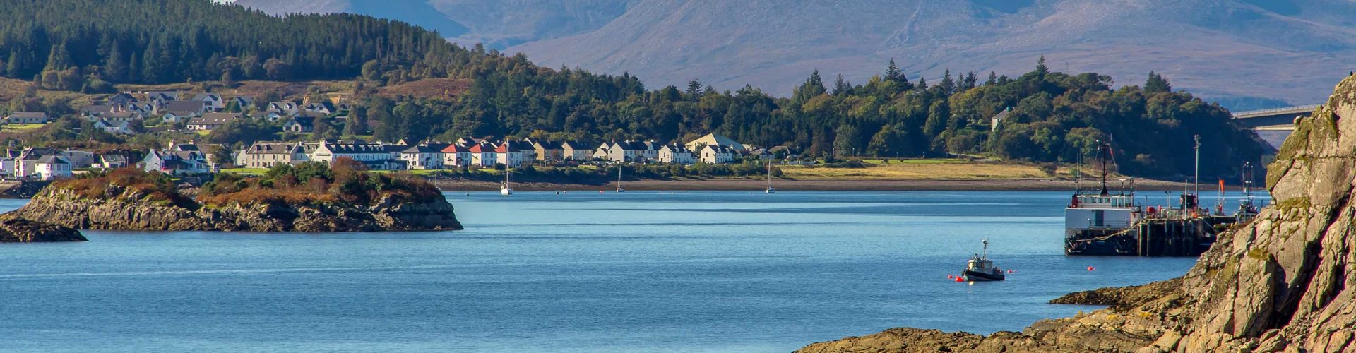 View of Kyle of Lochalsh in the Scottish Highlands