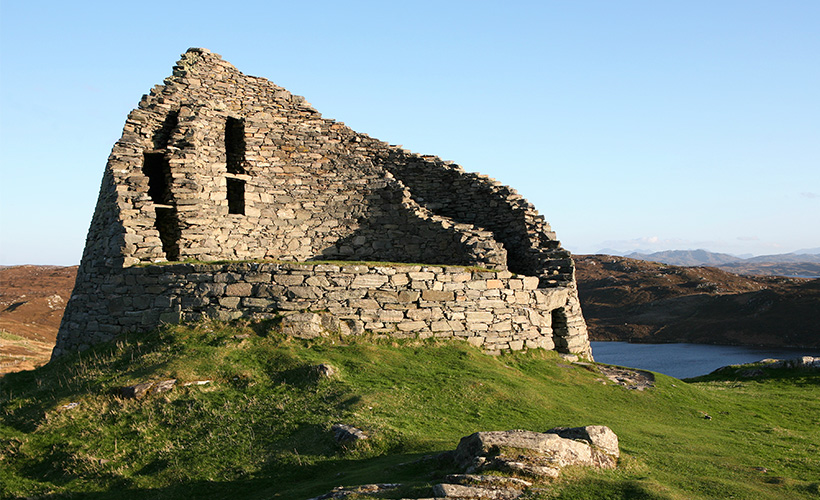 Carloway Broch a prehistoric stone tower on the Isle of Lewis in Scotland