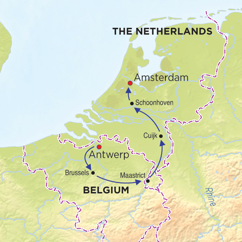 Flavours of the Low Countries route map