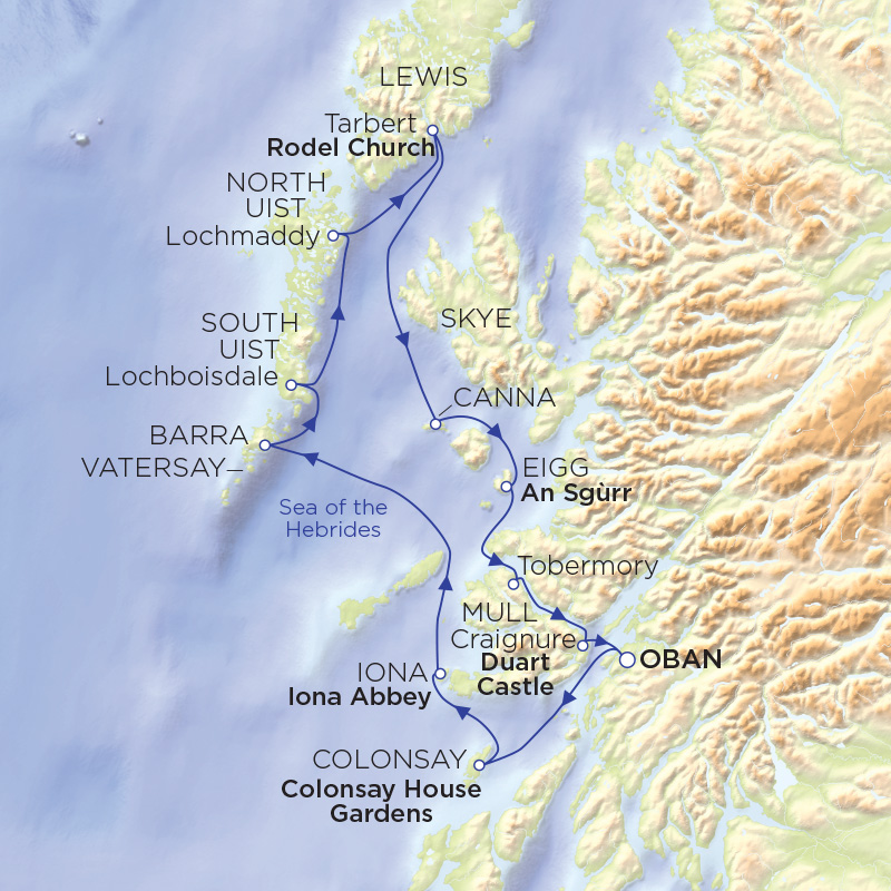 Footloose Through the Inner and Outer Isles route map