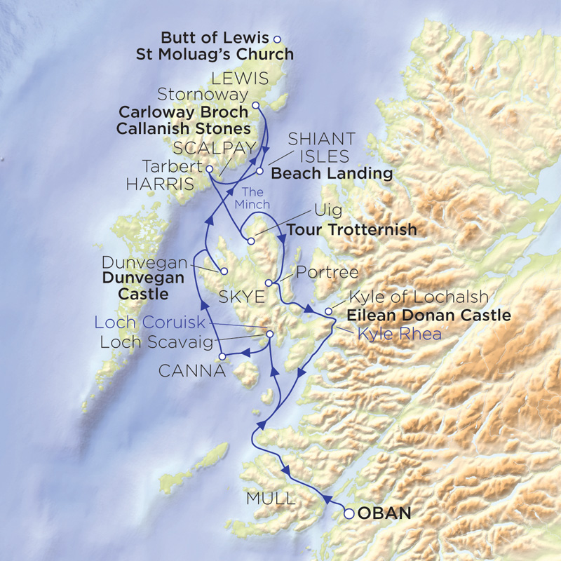 Footloose to Skye and the Shiants map