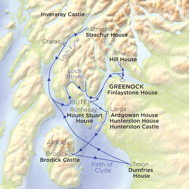 Mansions and Castles of the Clyde map