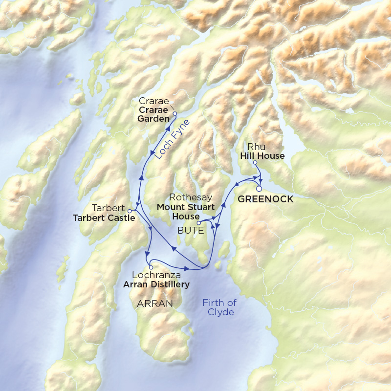 Pearls of the Clyde route map