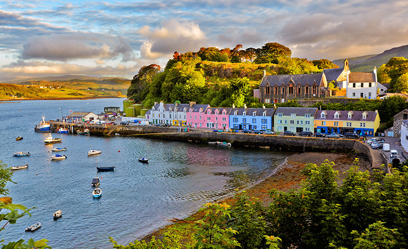 Portree and its colourful harbour on the Isle of Skye