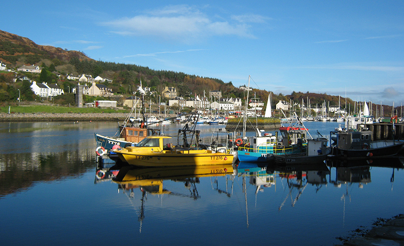 Boats docked at Tighnabruaich