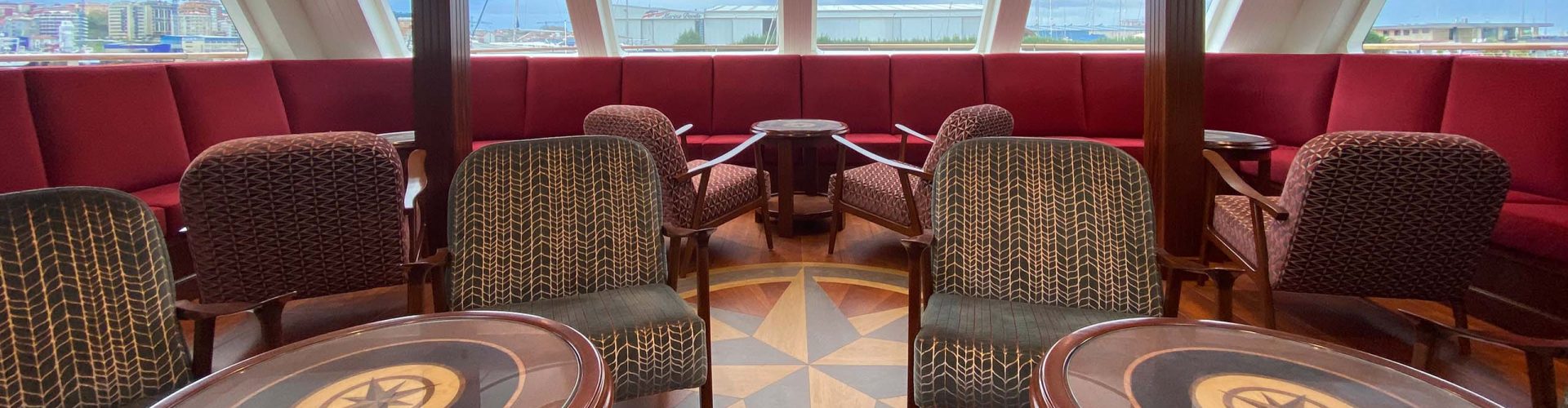 The luxury lounge with its panoramic views on the Lord of the Glens cruise ship