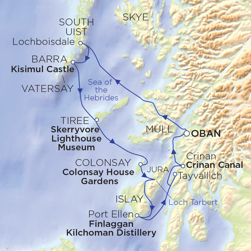 Footloose in the Atlantic Isles route map