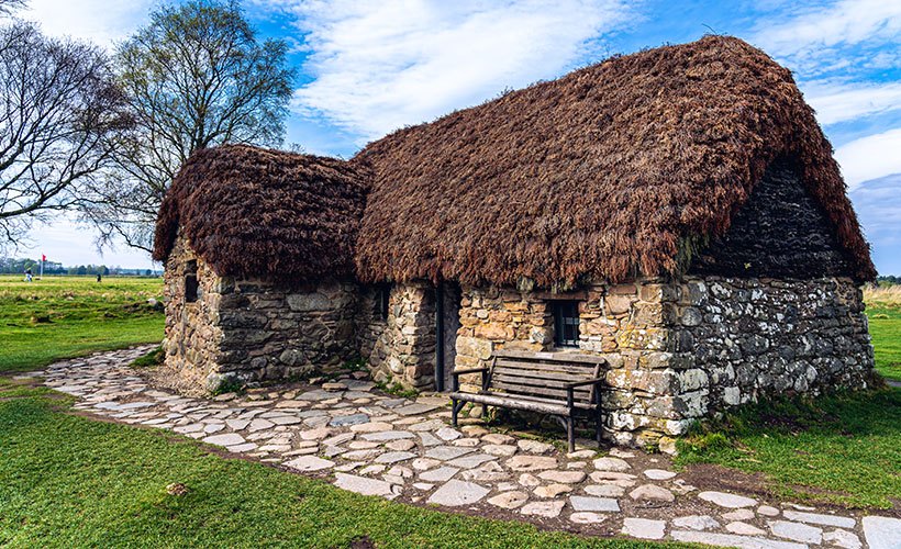 Leanach Cottage on Culloden Battlefield near Inverness