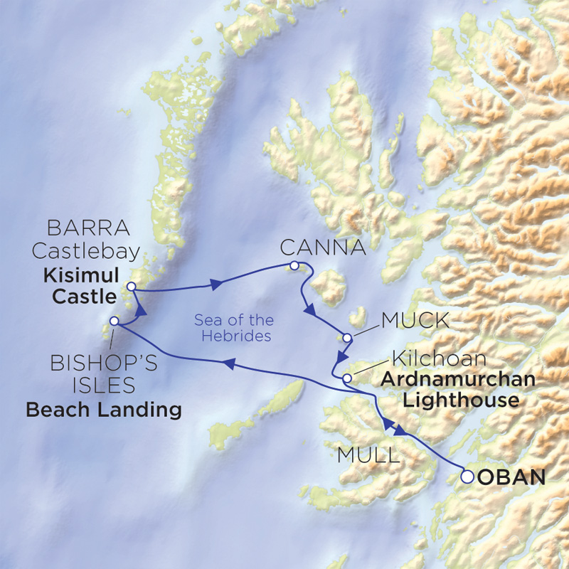 Outer Isles and Small Isles itinerary map