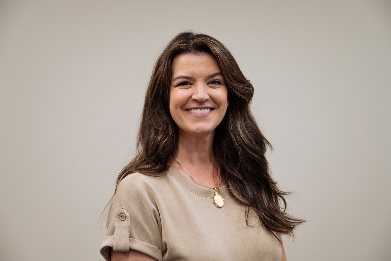 Studio portrait of decision making businesswoman in businesswear